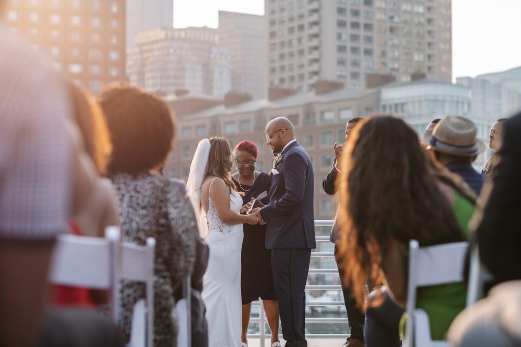 Bride and groom during an elegant wedding portrait session